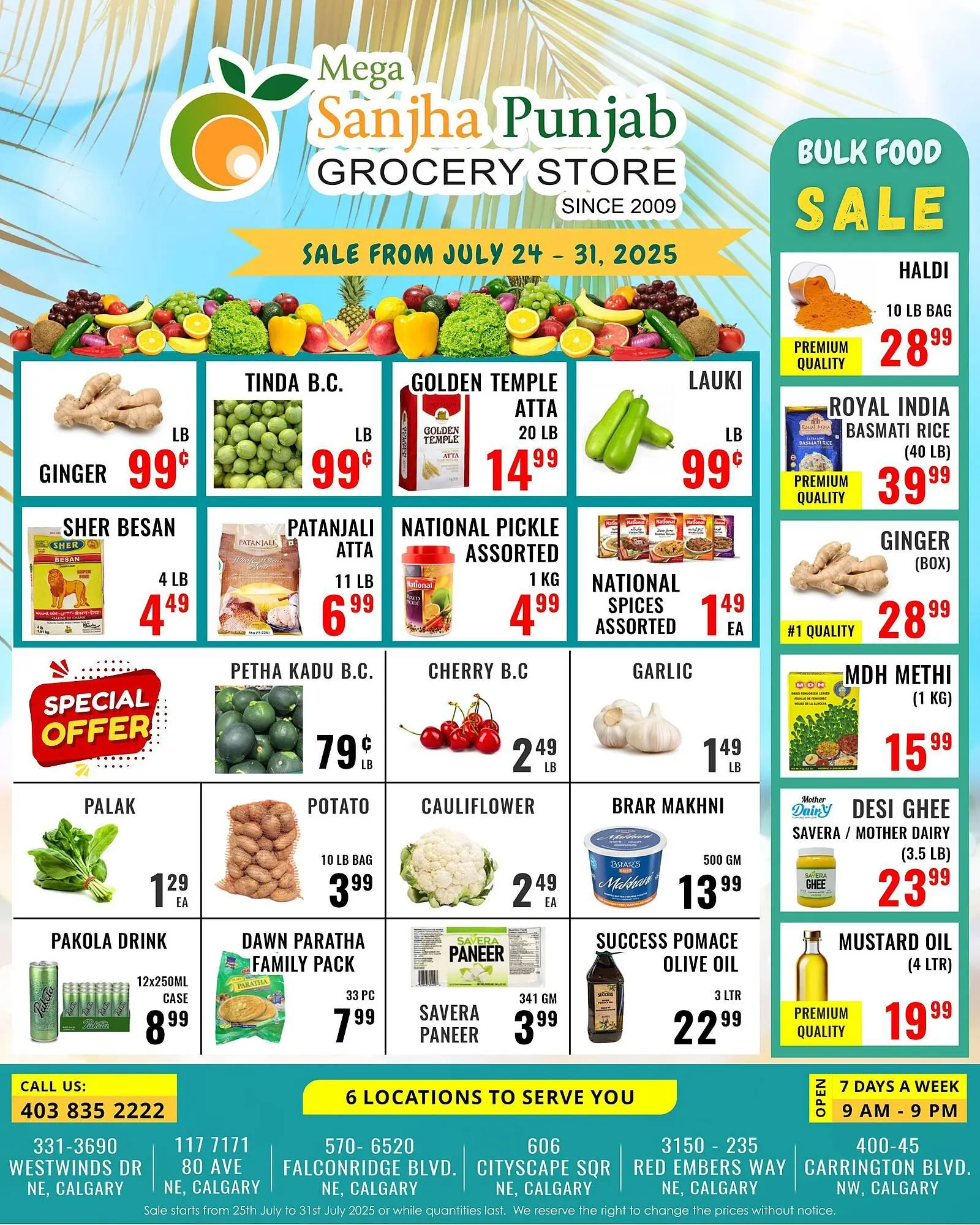 Mega Sanjha Punjab Grocery Store flyer from July 25 to August 8 2025 - flyer page 1