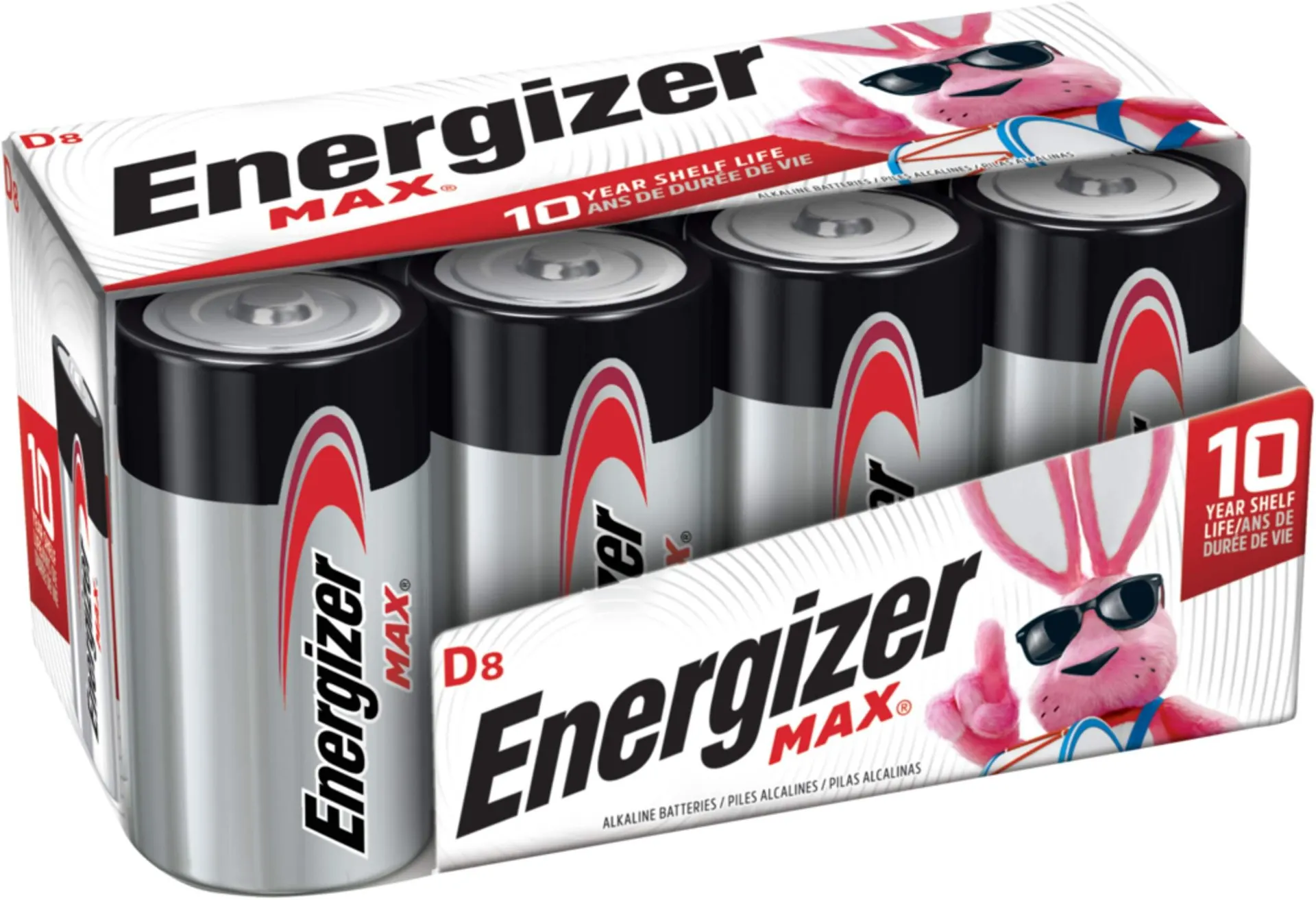 Energizer Max 8-pk D Alkaline Batteries, Long Lasting, All Purpose