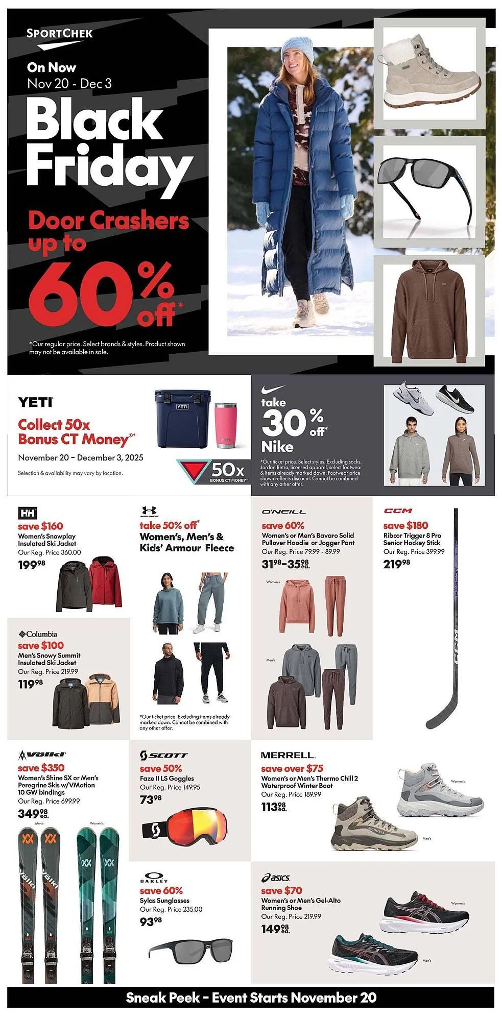 Sport Chek flyer from November 20 to December 4 2025 - flyer page 1