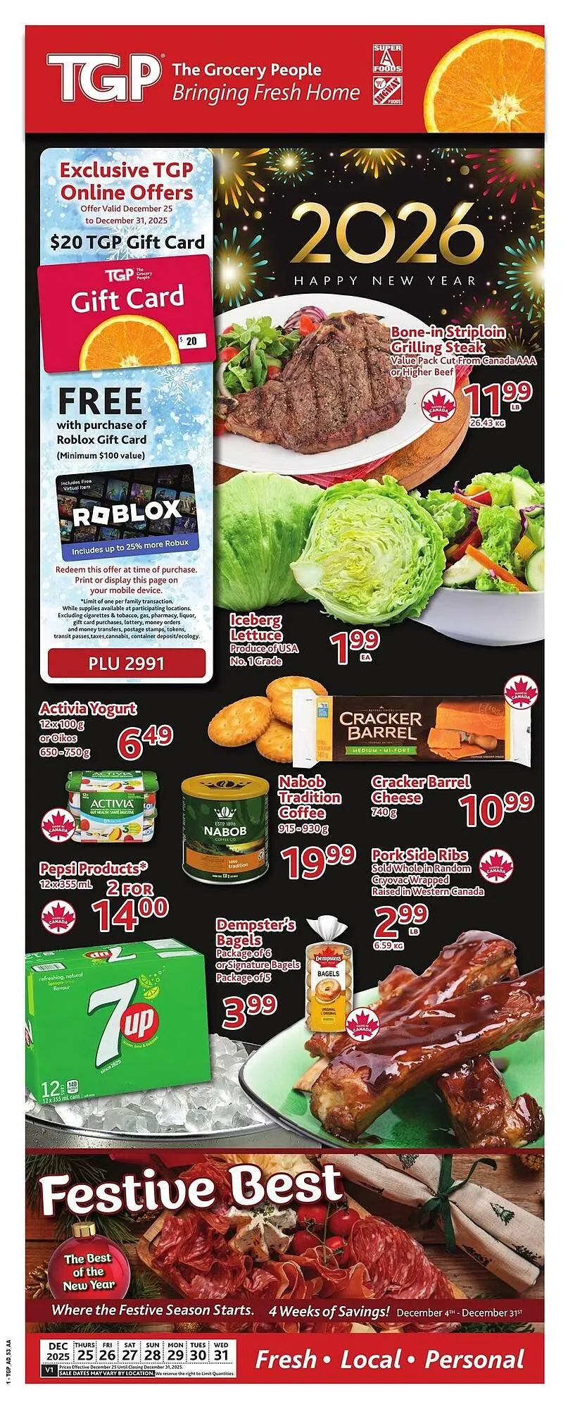 TGP The Grocery People flyer from December 25 to December 31 2025 - flyer page 1