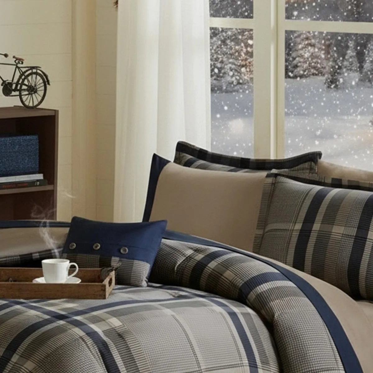 Robbie Plaid Comforter Set with Bed Sheets