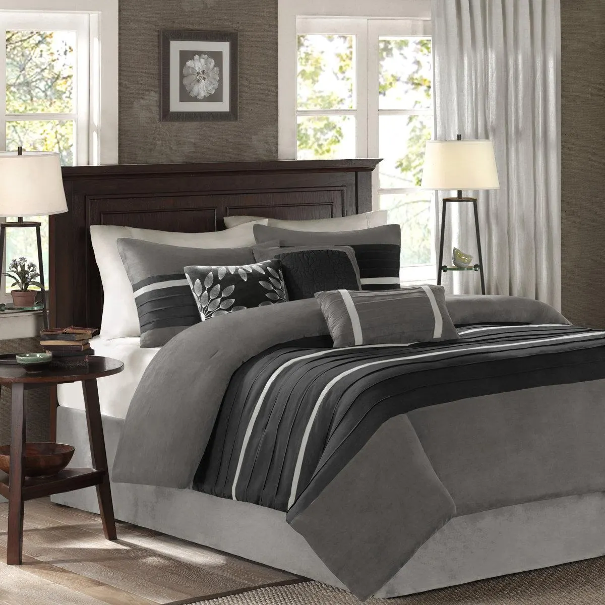 Microfiber Traditional 7 Piece Comforter Set