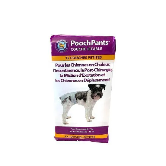 PoochPants Disposable Absorbent Diaper for Dogs, S