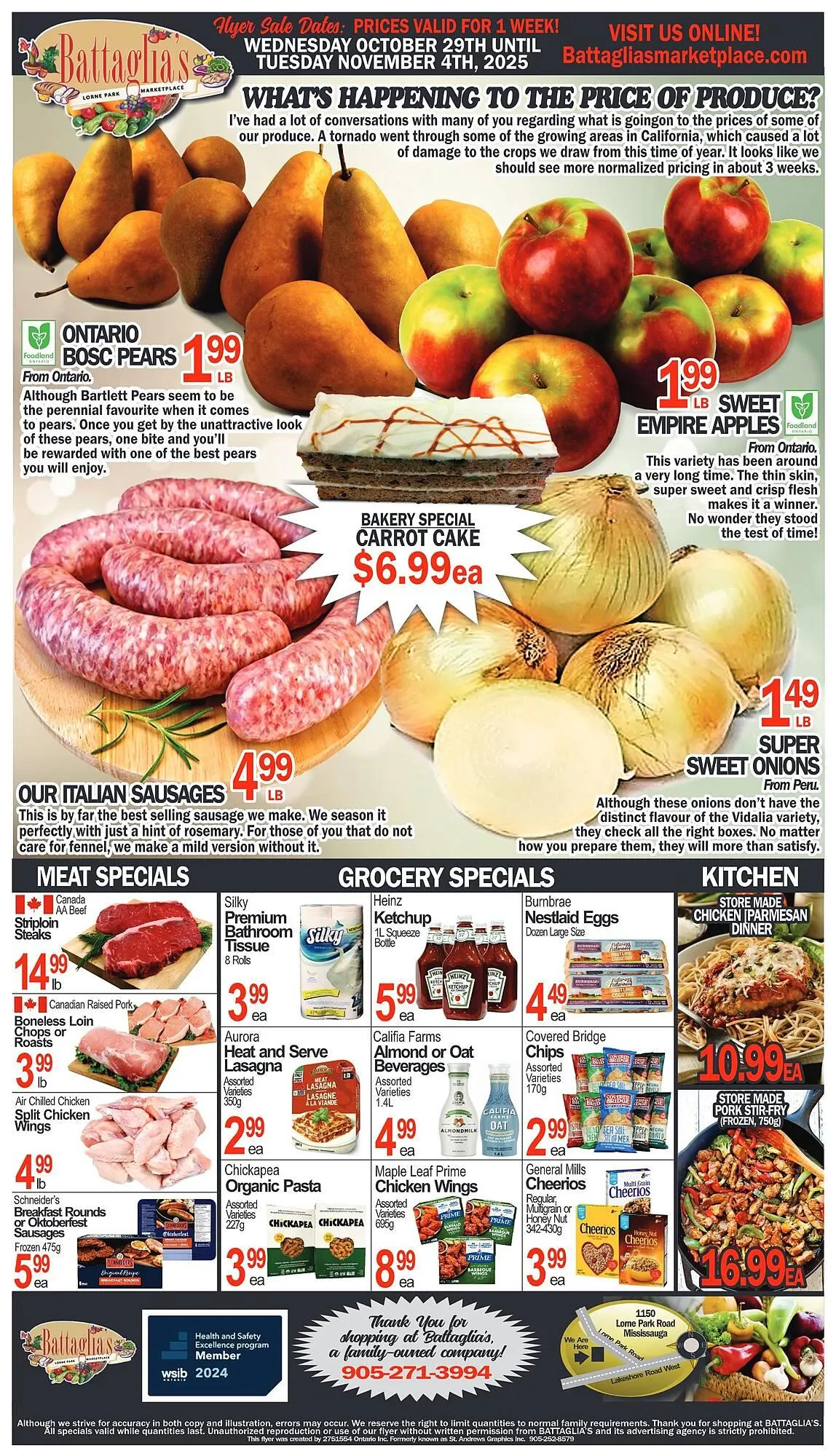 Battaglia's Marketplace flyer from October 29 to November 4 2025 - flyer page 1