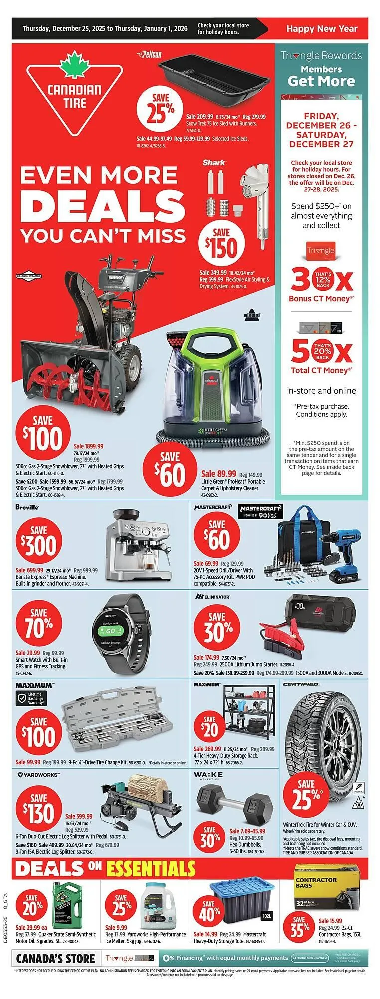 Canadian Tire flyer from December 25 to January 1 2026 - flyer page 1