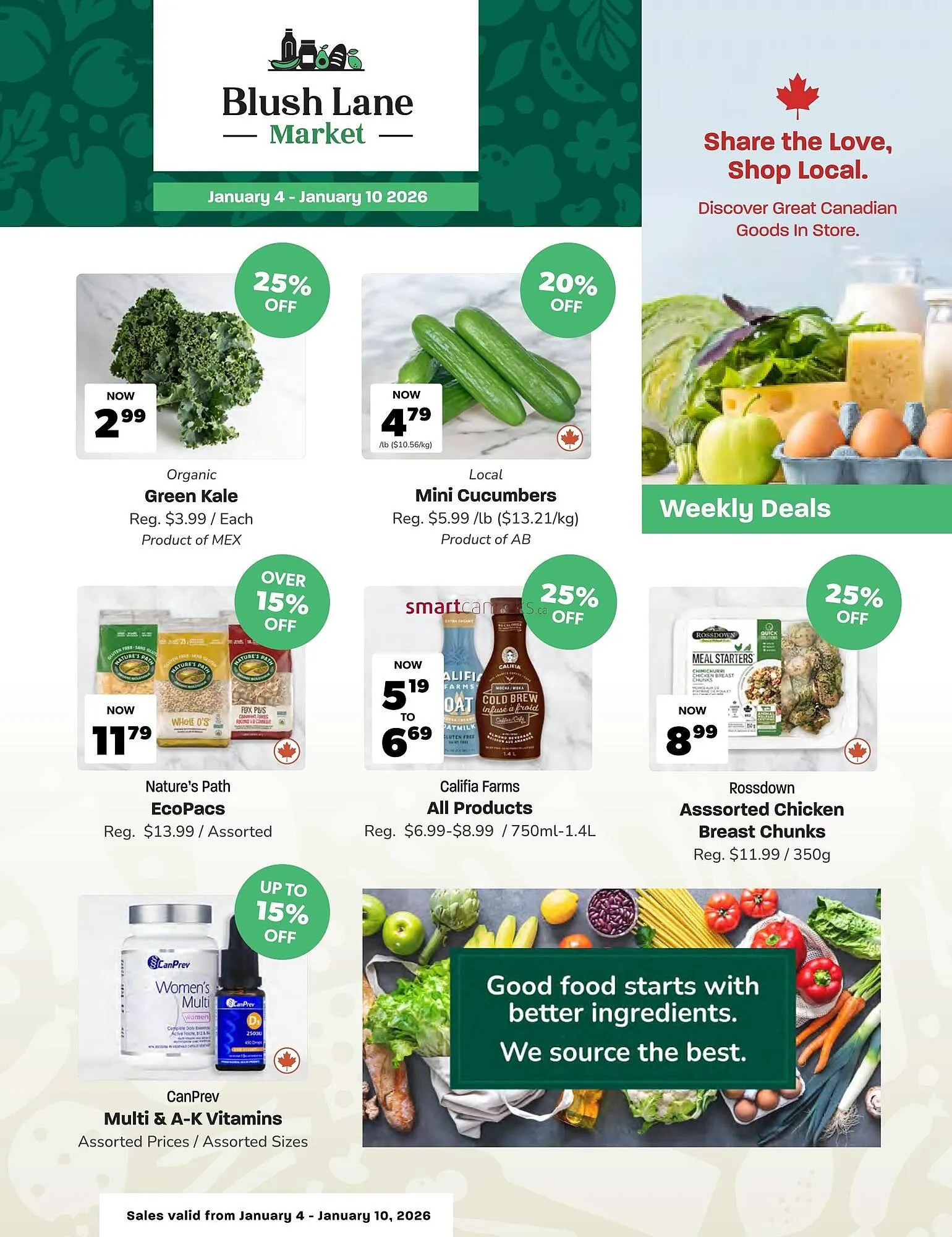 Blush Lane Organics flyer from January 4 to January 10 2026 - flyer page 1