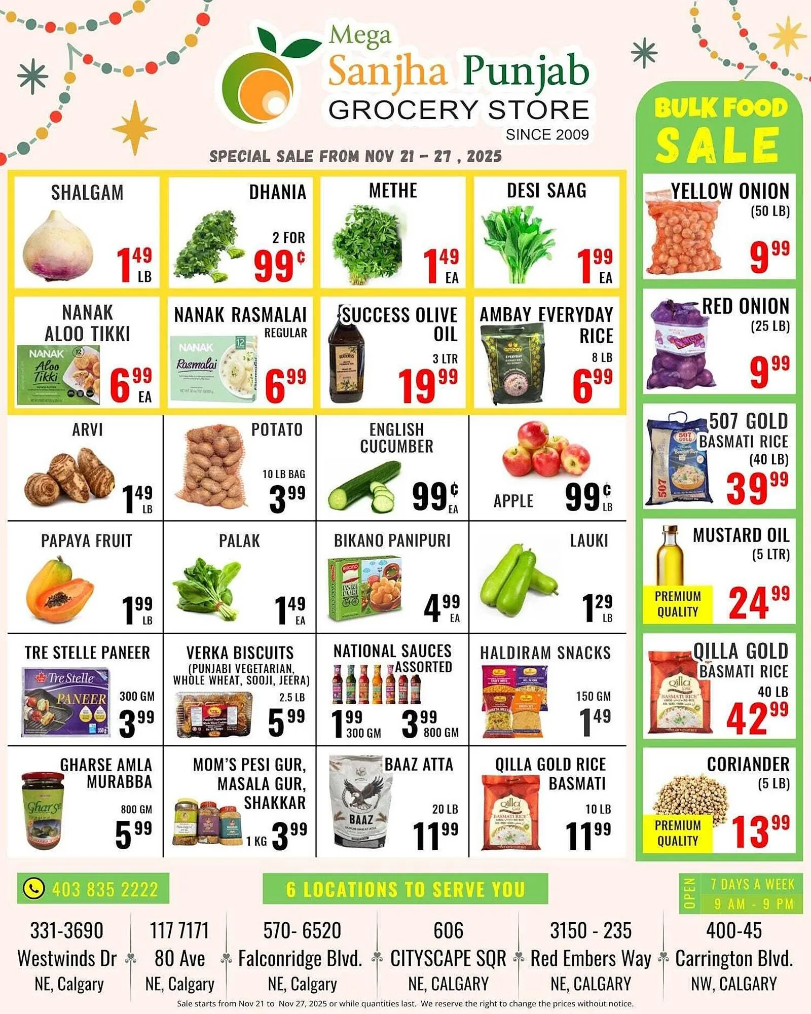 Mega Sanjha Punjab Grocery Store flyer from November 28 to December 1 2025 - flyer page 1
