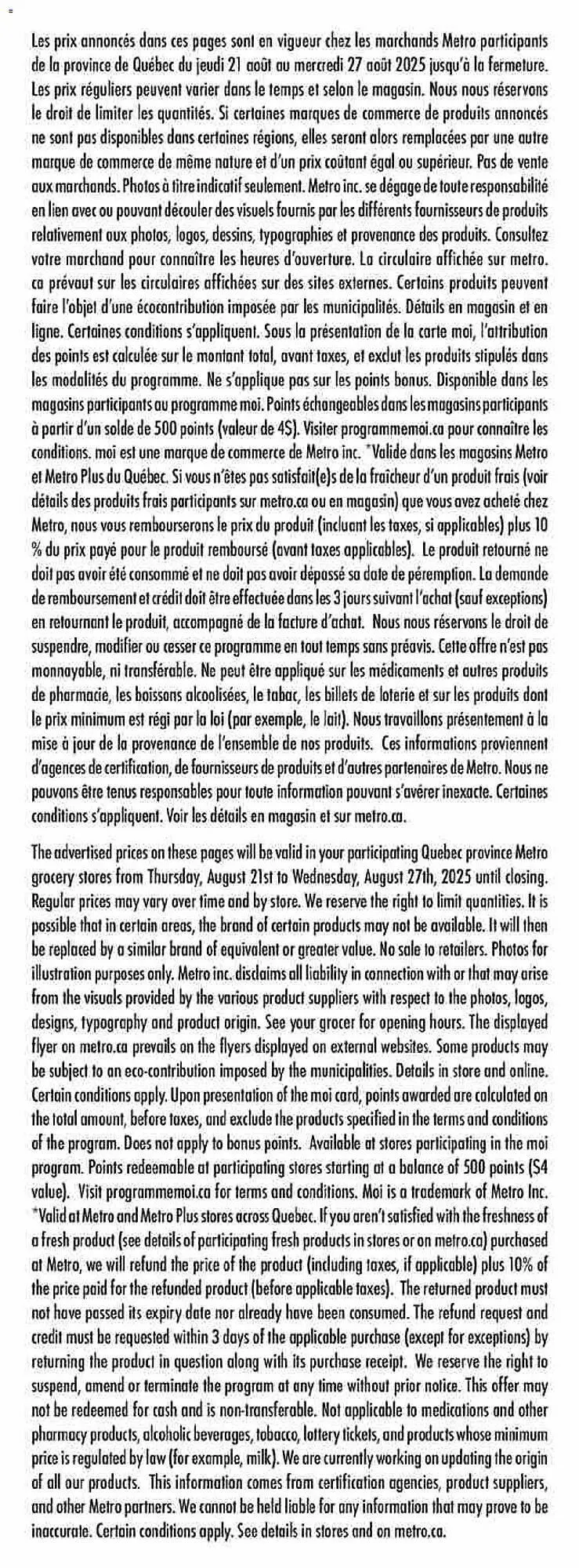 Metro flyer from August 21 to August 28 2025 - flyer page 22