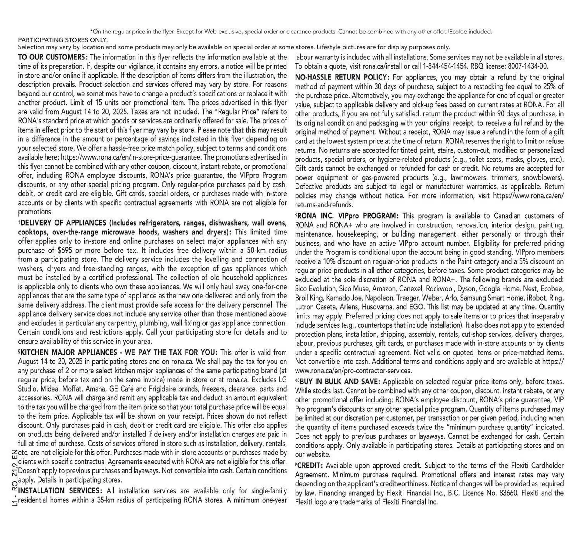 RONA flyer from August 14 to August 21 2025 - flyer page 19