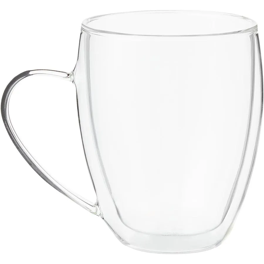 Double Wall Glass Taper Mug