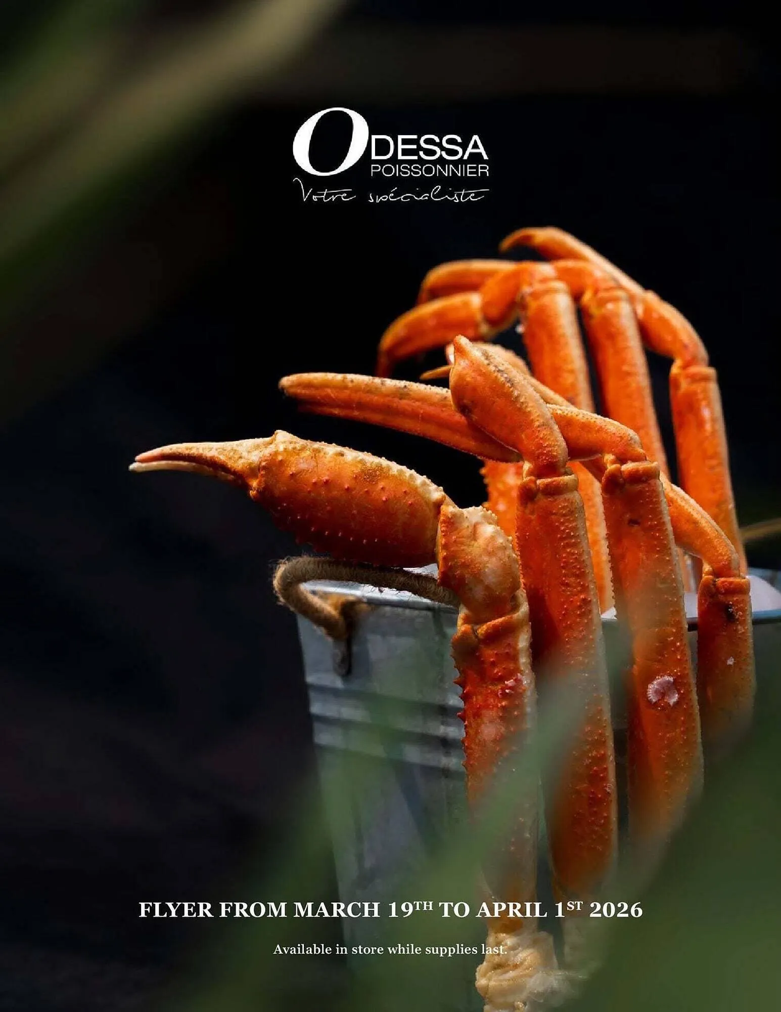 Odessa Poissonnier flyer from March 20 to April 3 2026 - flyer page 1