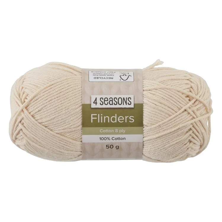 4 Seasons 8 Ply Flinders Cotton 50g Yarn Natural