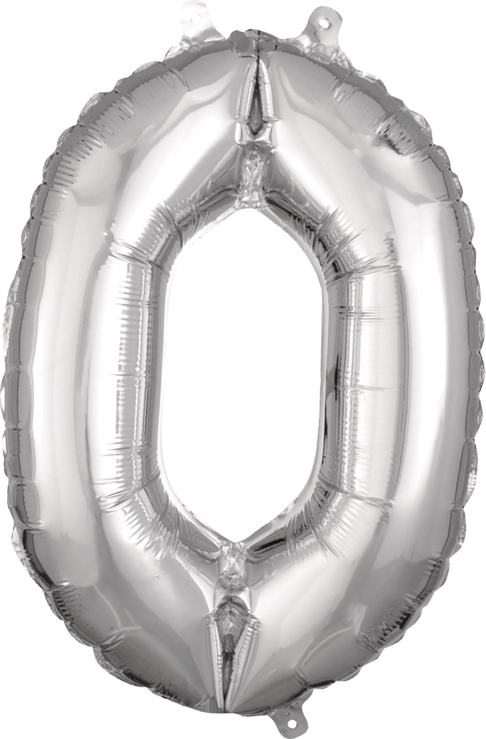 0-9 Numbers Satin Foil Balloon, Silver, 13-in, Air-Filled for Birthday/Graduation/New Year's Eve/Anniversary