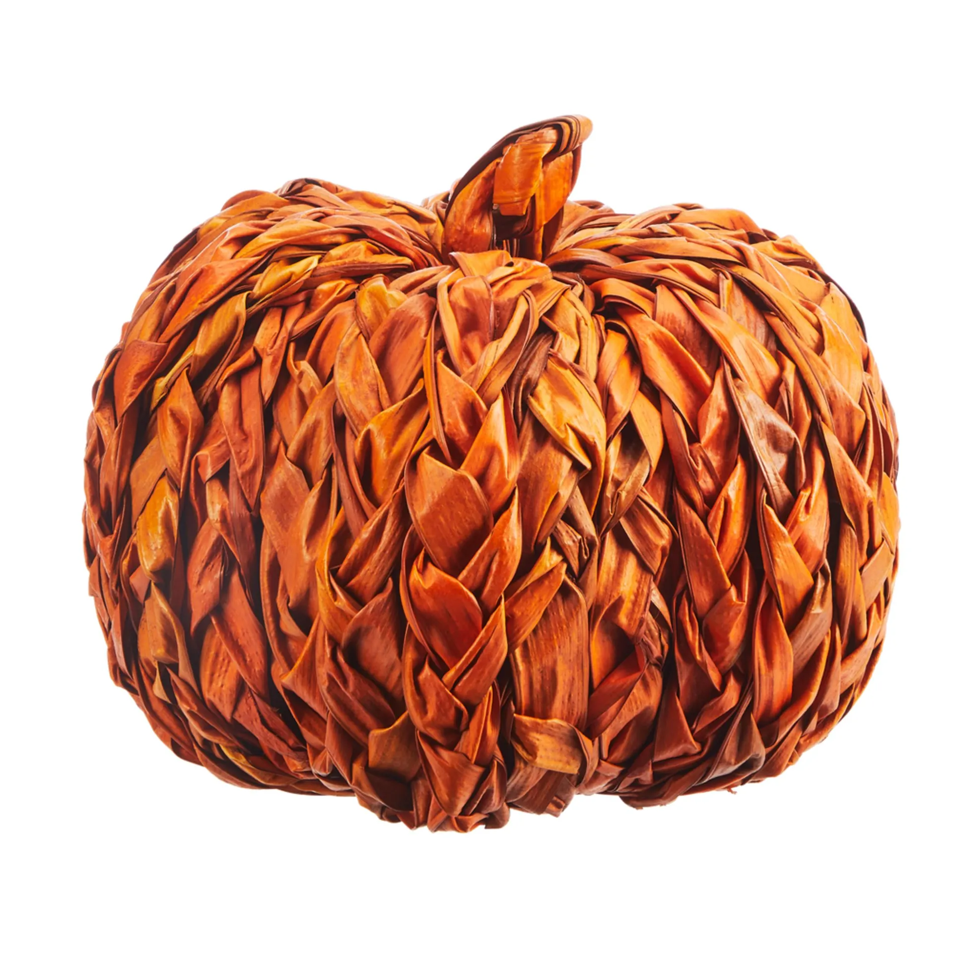 CANVAS Woven Tabletop Pumpkin, Orange, 10-in, Indoor Decoration for Fall