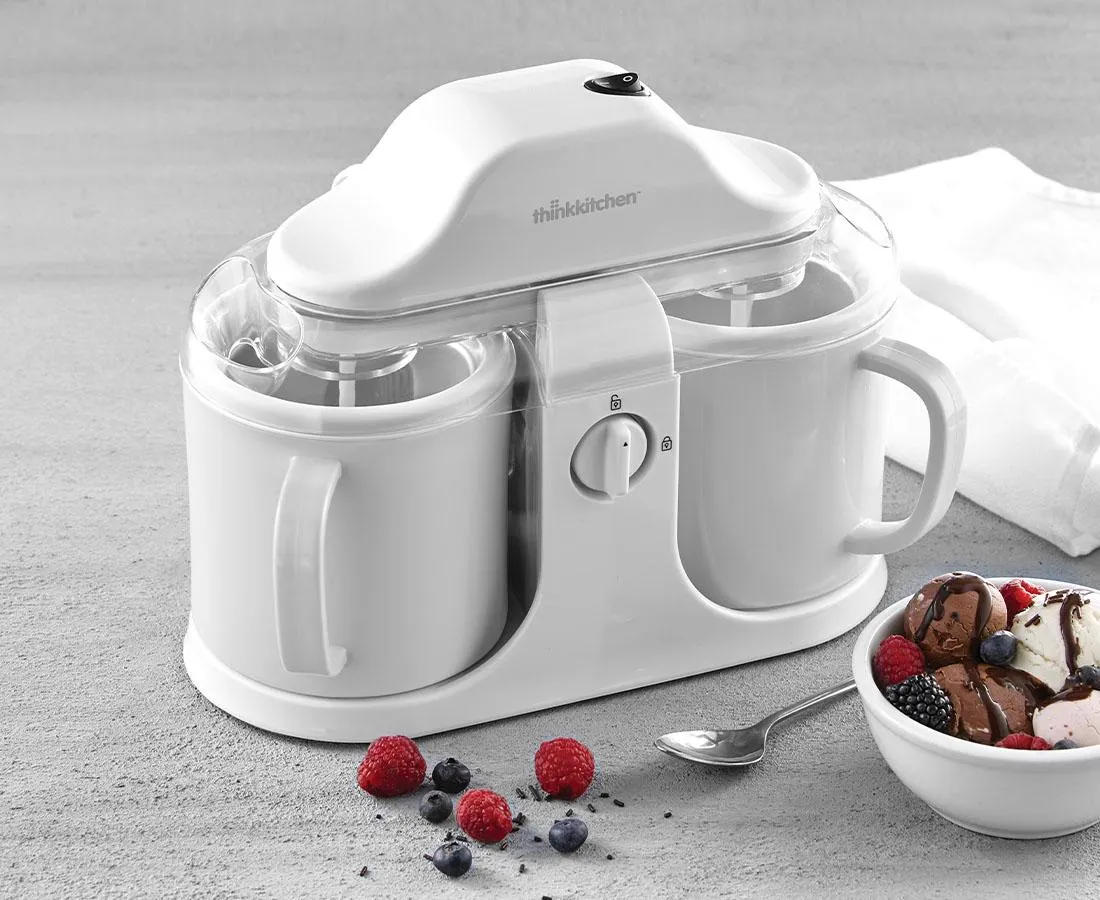 thinkkitchen Arctic Pro Twin Ice Cream Maker, White