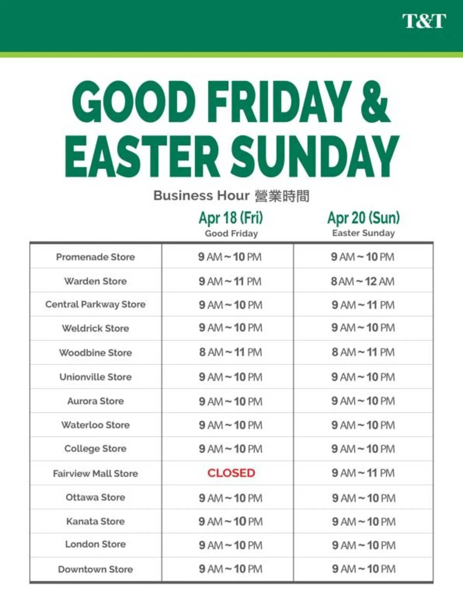 T&T Supermarket flyer from April 15 to April 20 2025 - flyer page 1