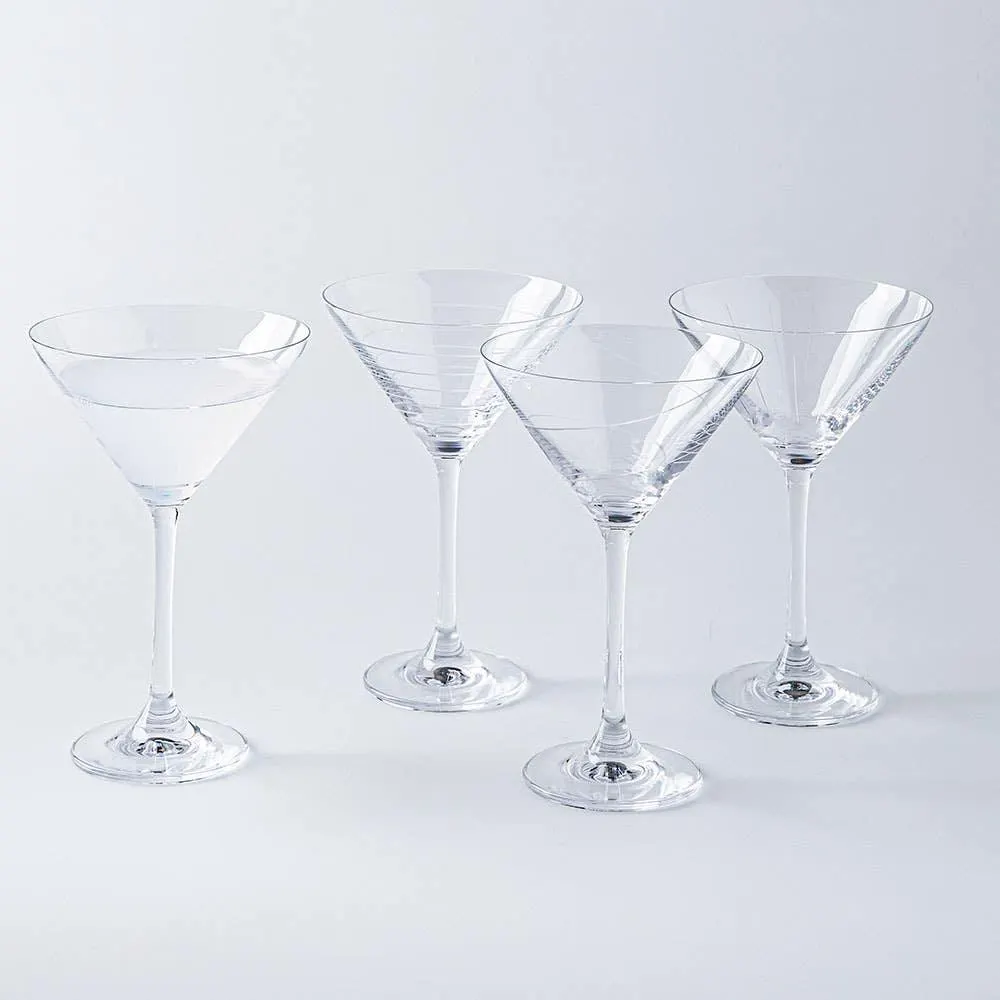 KSP Soiree Etched Martini Glass - Set of 4 (7oz.)