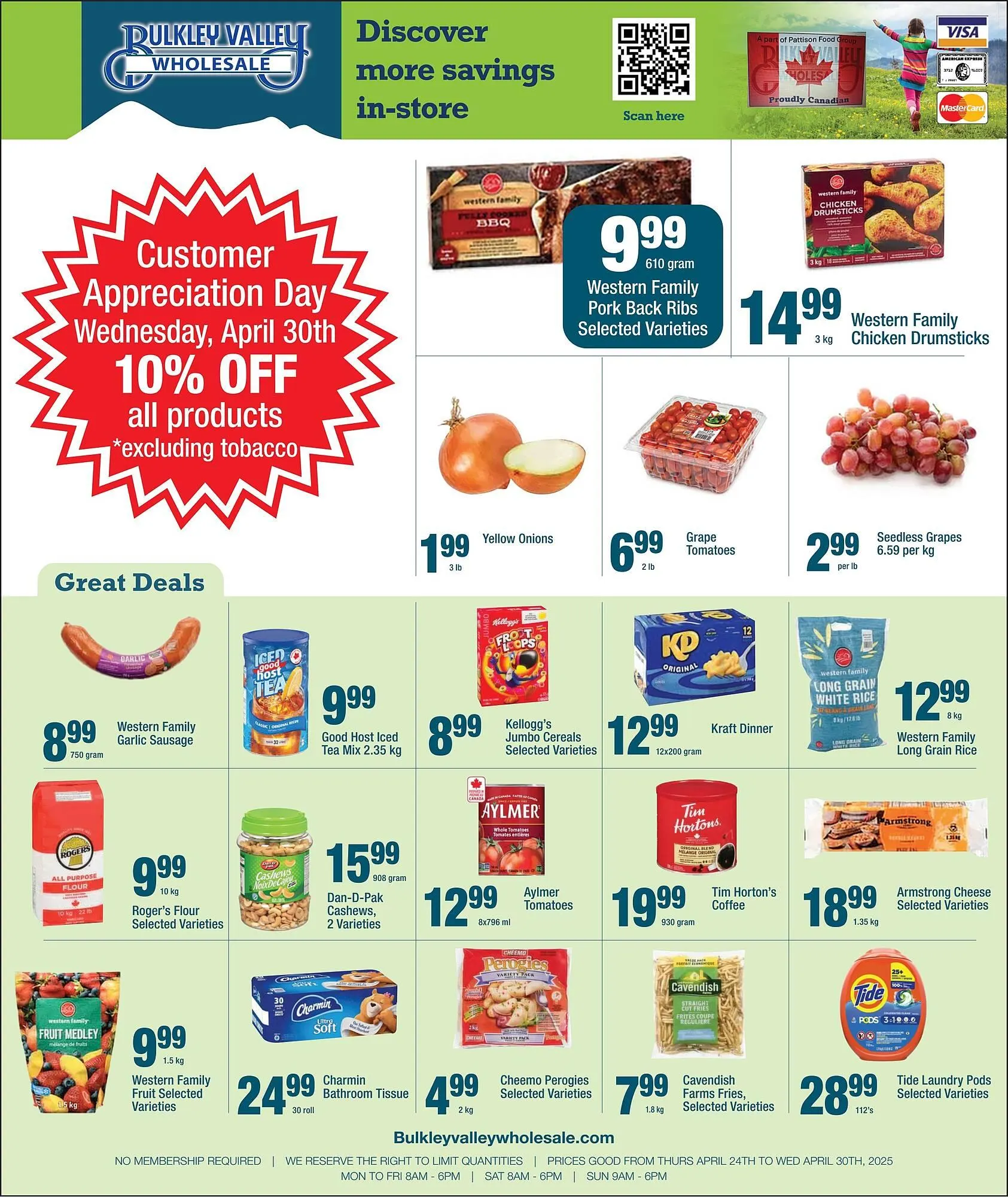Bulkley Valley Wholesale flyer from April 24 to April 30 2025 - flyer page 1