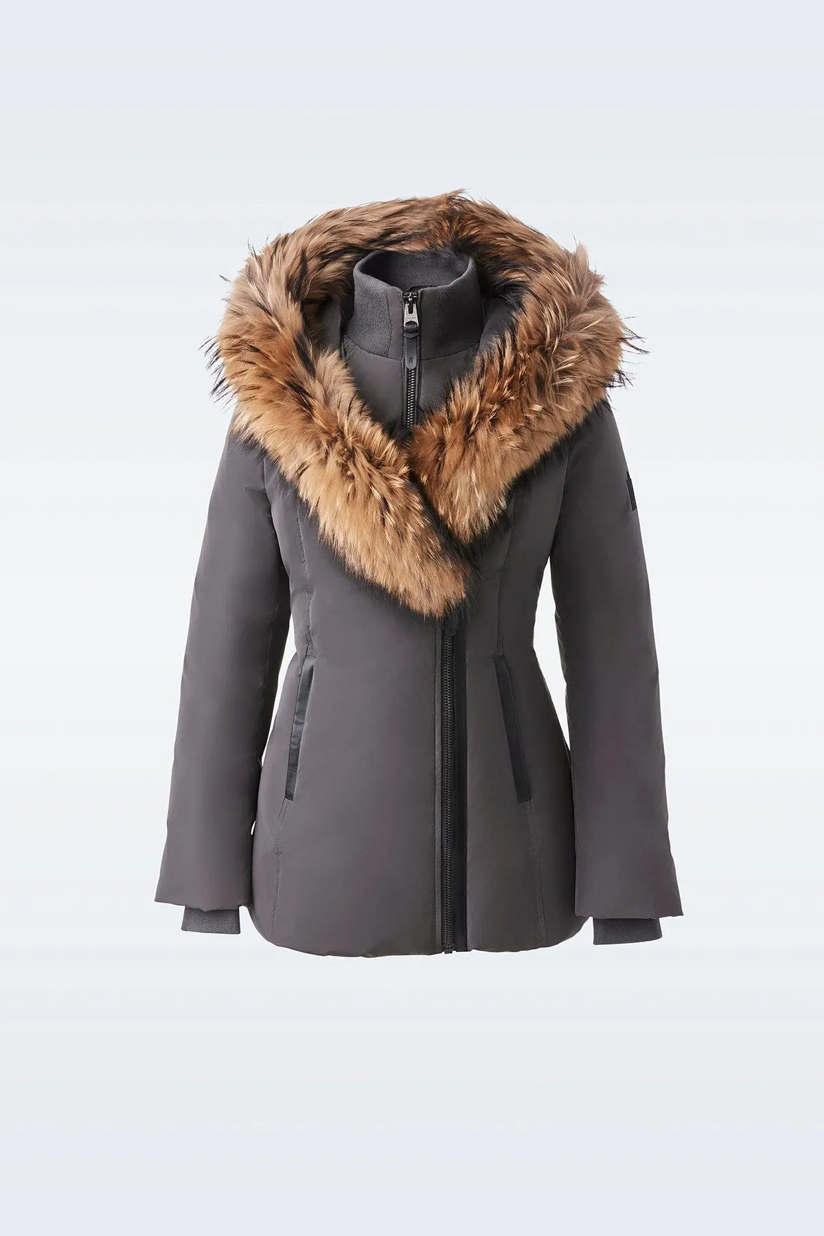 ADALI down coat with natural fur Signature Mackage Collar