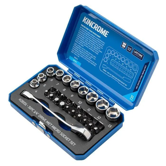 Kincrome 31 Piece 1/4" Drive Metric Micro Socket Set