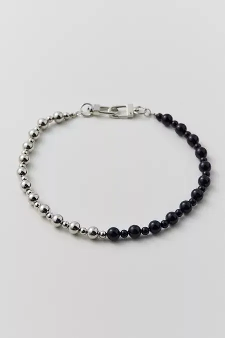 Stone & Ball Bead Necklace