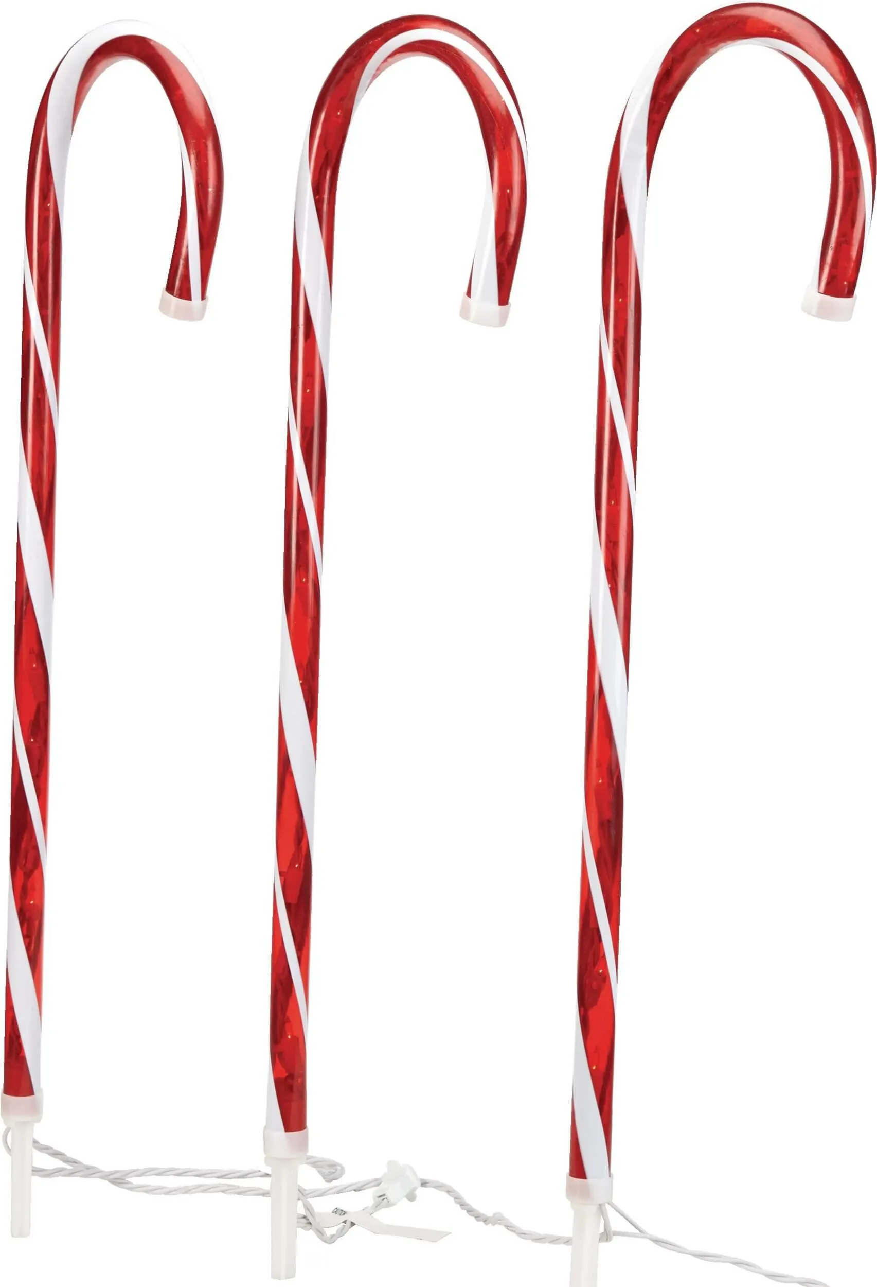 For Living 3 LED Candy Cane Christmas Stakes