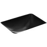 Under-Mount Bathroom Sink With Overflow And Clamp Assembly In Black Black