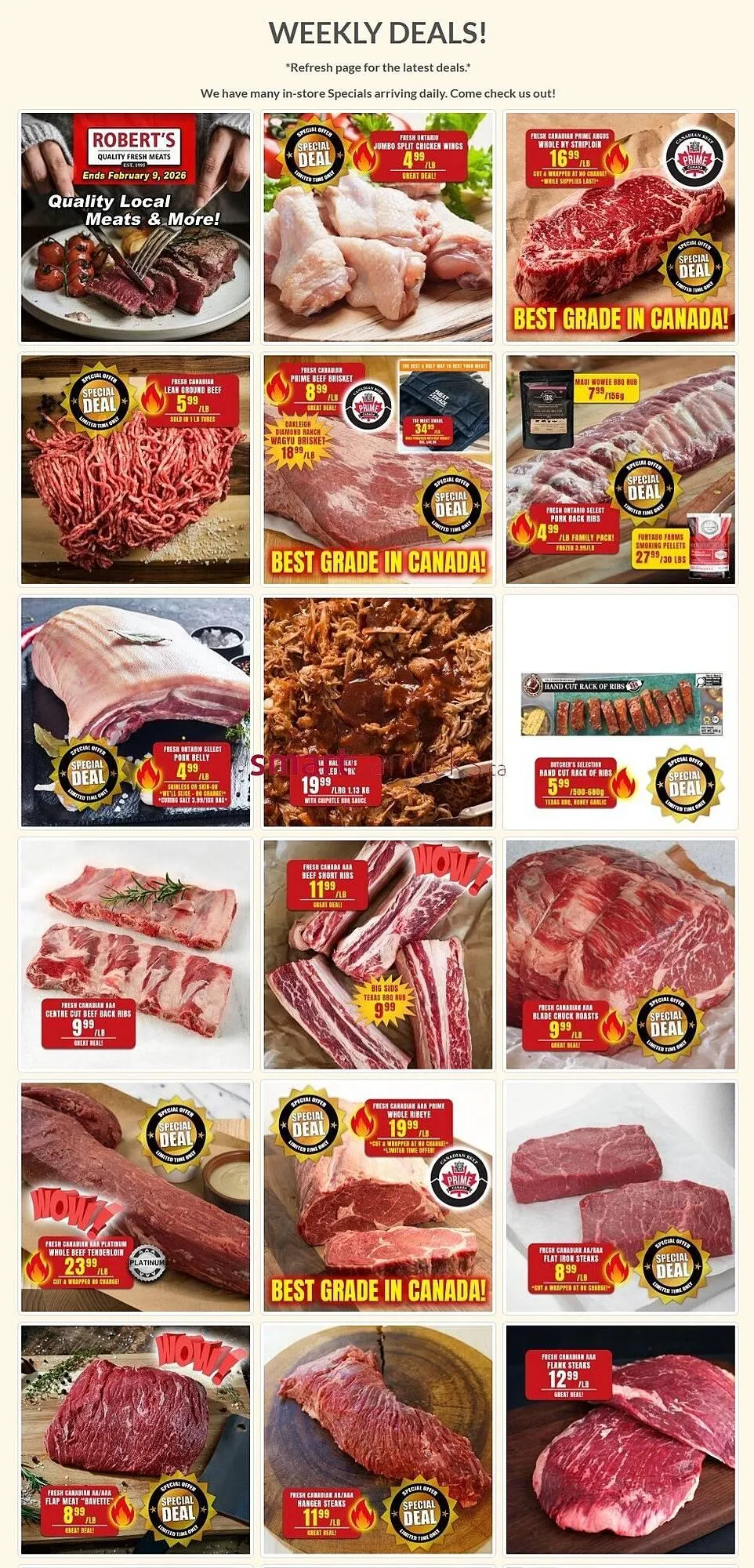 Roberts Fresh and Boxed Meats flyer from February 2 to February 9 2026 - flyer page 1