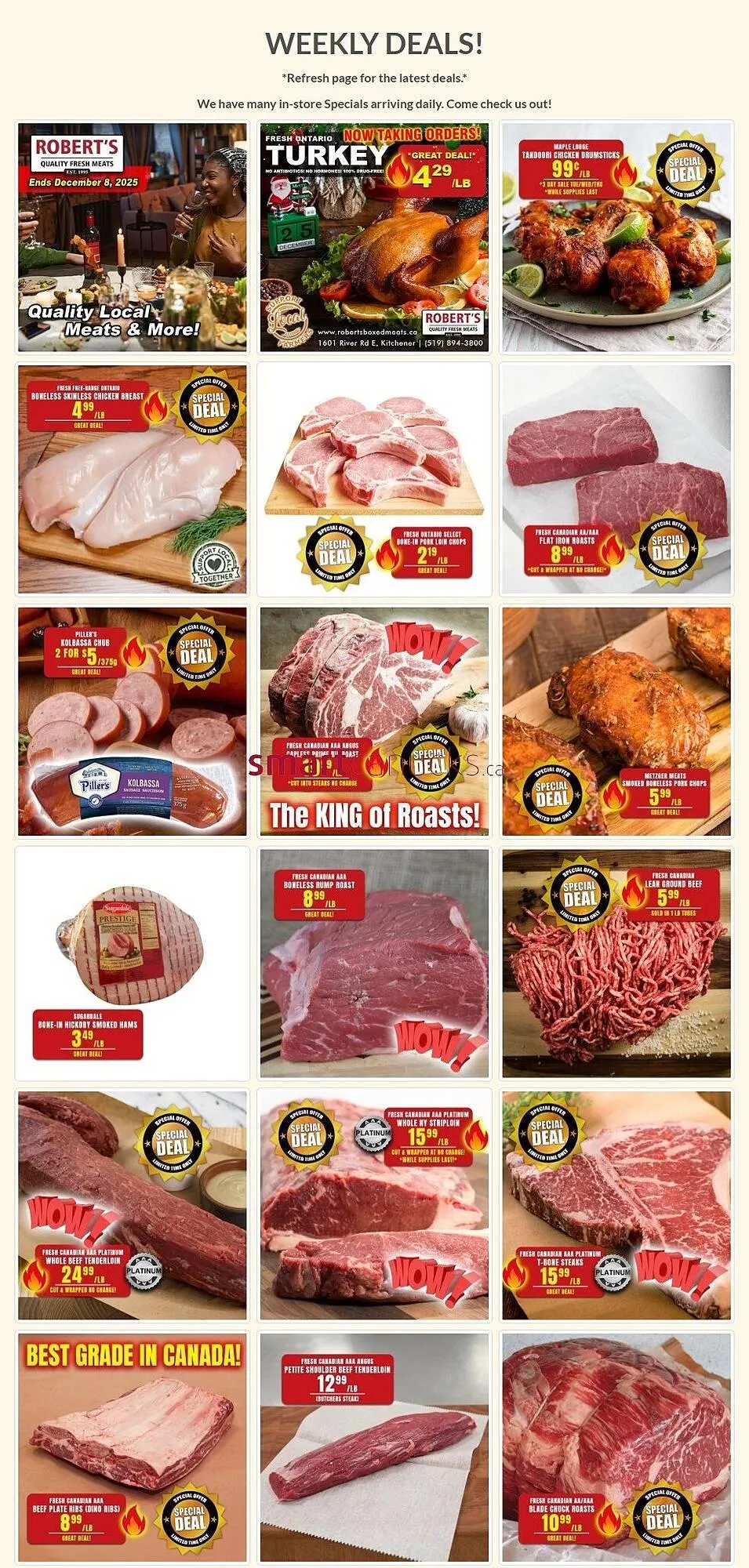 Roberts Fresh and Boxed Meats flyer from November 28 to December 4 2025 - flyer page 1