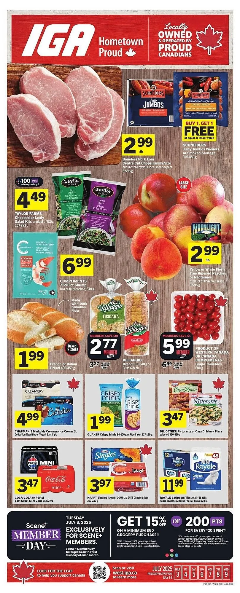 IGA flyer from July 3 to July 16 2025 - flyer page 1