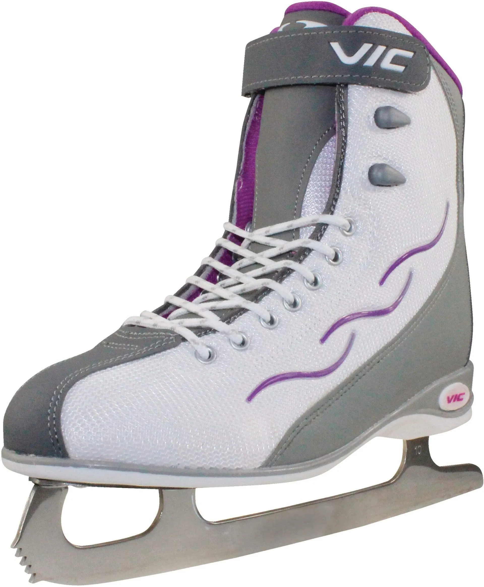 VIC Solair Recreational Ice Skates, Women, White/Grey/Purple, Assorted Sizes