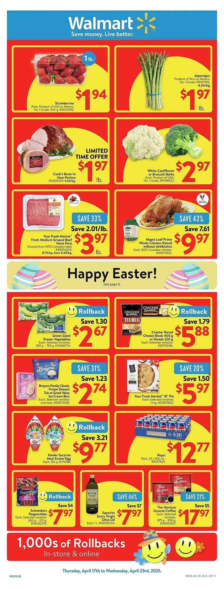 Walmart flyer from April 17 to April 23 2025 - flyer page 1