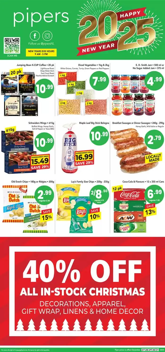 Flyer Pipers from December 28 to January 11 2025 - flyer page 1