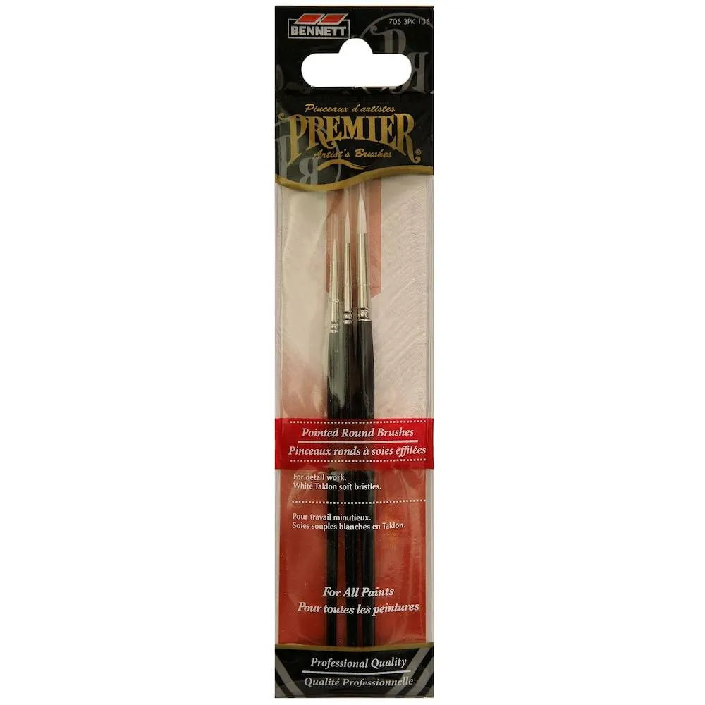 Round Professional Artist Brushes (3-Pack)