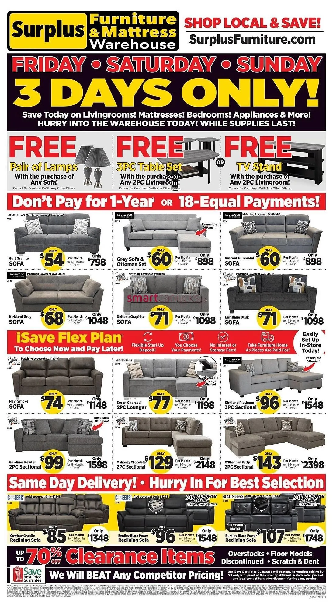 Surplus Furniture flyer from July 1 to July 31 2025 - flyer page 1