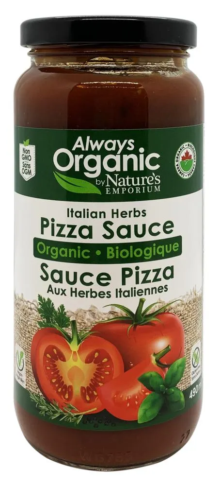Always Organic Pizza Sauce Italian Herbs Org 490 ml