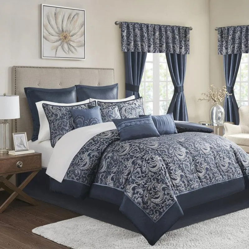 Queen Comforter + 23 Additional Pieces Brystol 24 Piece Room in a Bag