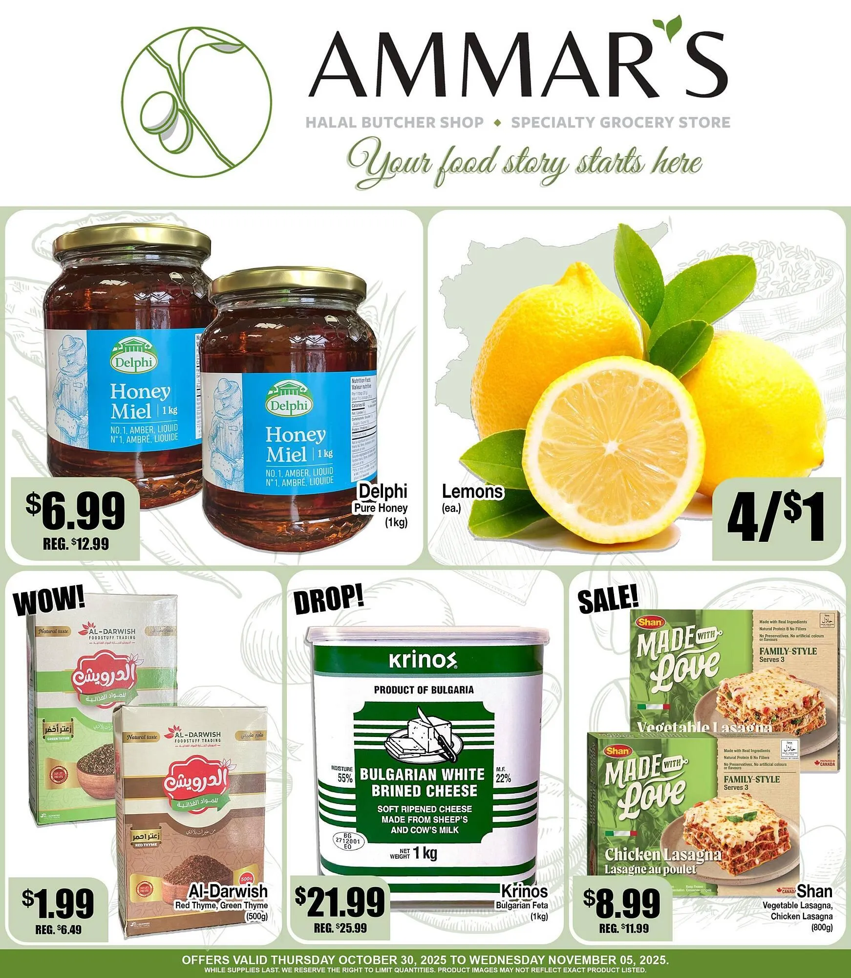 Ammar's Halal Meats flyer from October 30 to November 5 2025 - flyer page 1