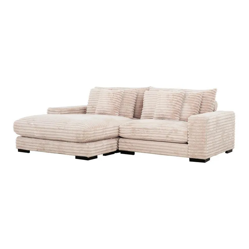 Sectionnel en velours côtelé avec chaise longue réversible