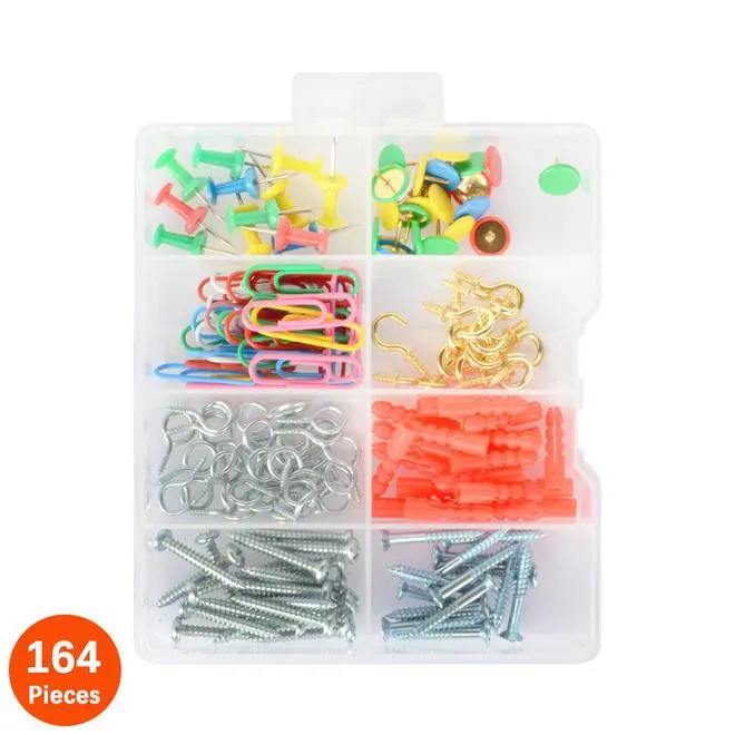 Household Repair and Hanging Assortment Set Kit 164 Pcs/Pack - LIVINGbasics®