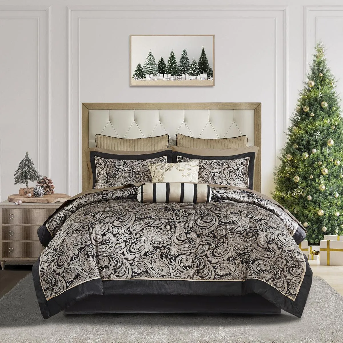 Aubrey 12 Piece Comforter Set with Cotton Bed Sheets