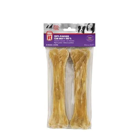 Dogit 100% Rawhide Pressed Bones, 8.5"