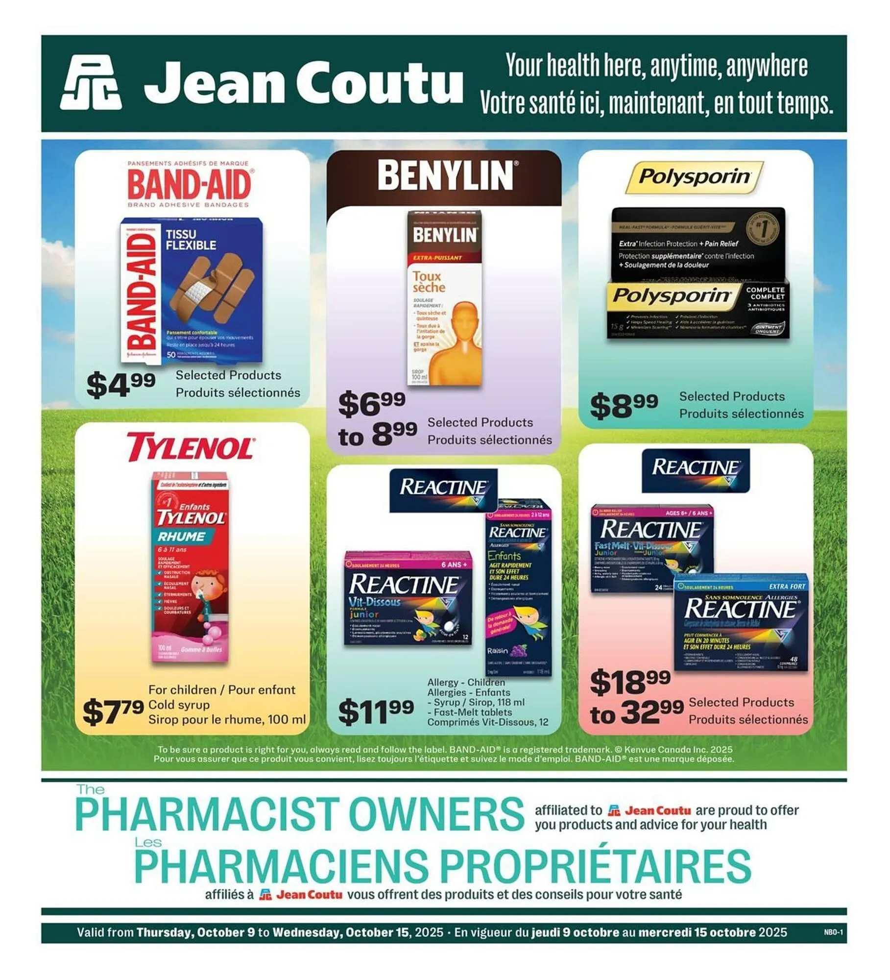 Jean Coutu flyer from October 9 to October 15 2025 - flyer page 1