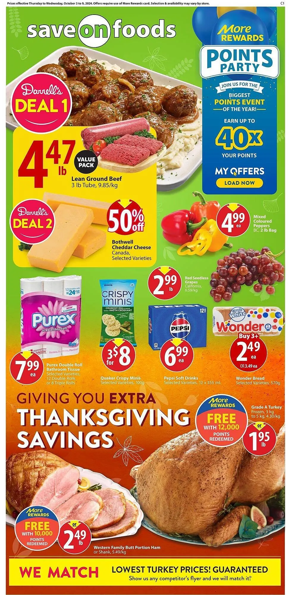 Save on Foods flyer from October 3 to October 9 2024 - flyer page 1