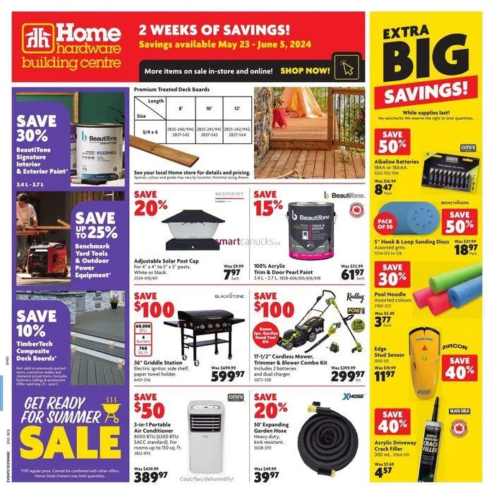Home Hardware Extra Big Savings from May 23 to June 5 2024 - flyer page 1