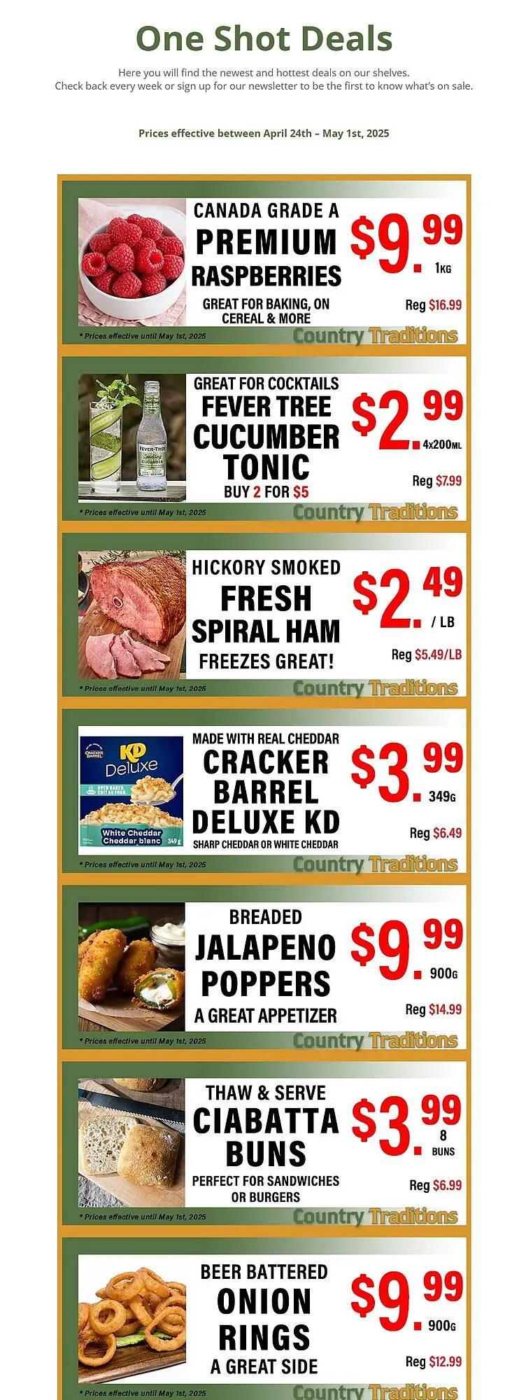 Country Traditions flyer from April 24 to May 1 2025 - flyer page 1