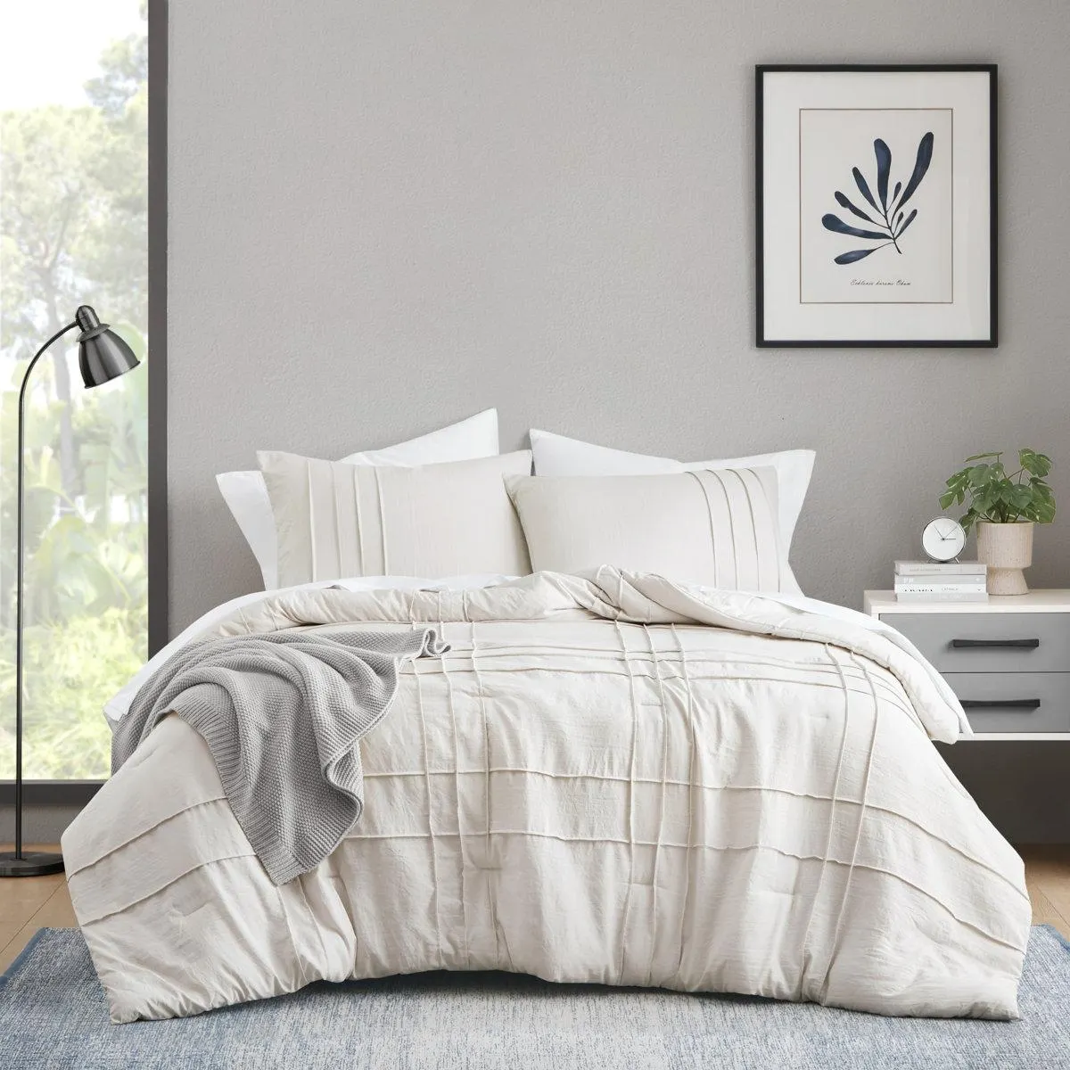 Harris Soft Washed Pinch Pleated Comforter Set