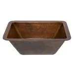 Dual Mount Rectangle Copper 17 inch 0-Hole Bathroom Sink in Oil Rubbed Bronze