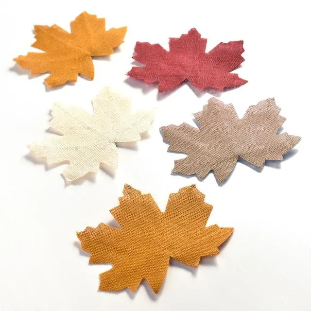 Burlap Leaf Cutouts, Multi-Coloured, 15-in, 5-pk, Indoor Decoration for Fall