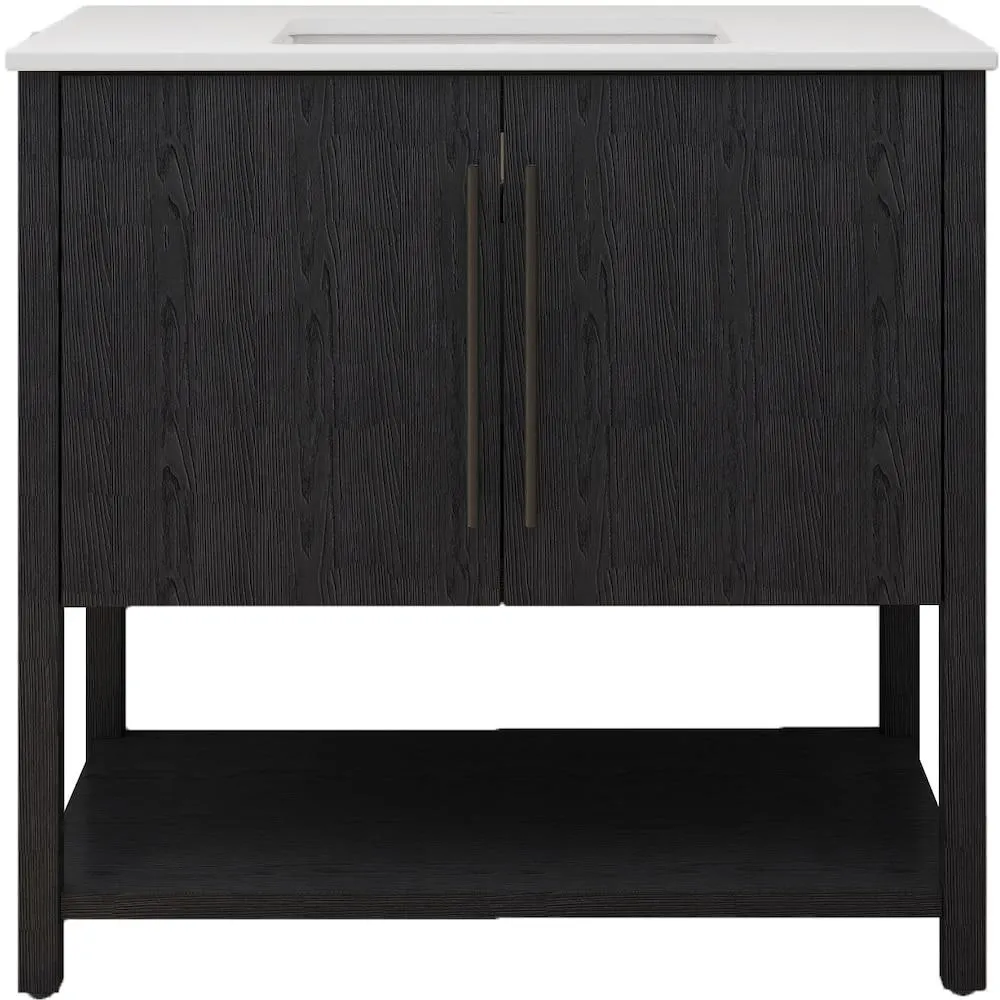 Danesfield 36in.W X 20in.D X34in.H Vanity in Black With Engineered Top